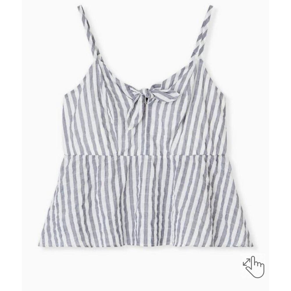 Torrid (2) Peplum Cotton Tie Front Midi Cami